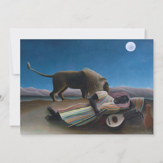 Henri Rousseau - Die schlafende Sinti und Roma Einladung (Vorderseite)