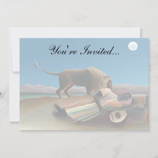 Henri Rousseau - Die schlafende Sinti und Roma Einladung (Vorderseite)