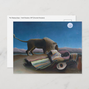 Henri Rousseau - Die schlafende Sinti und Roma Postkarte