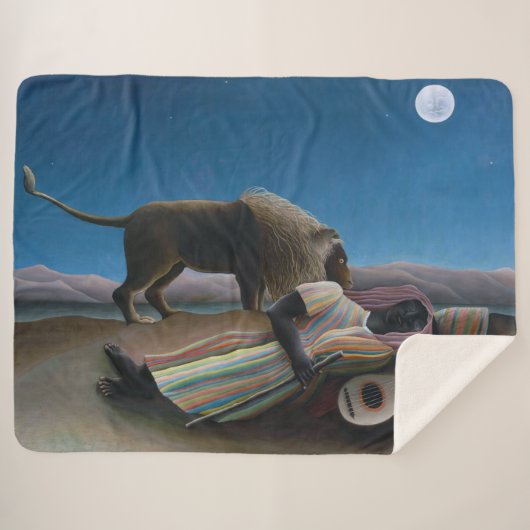 Henri Rousseau - Die schlafende Sinti und Roma Sherpadecke (Vorderseite (Horizontal))