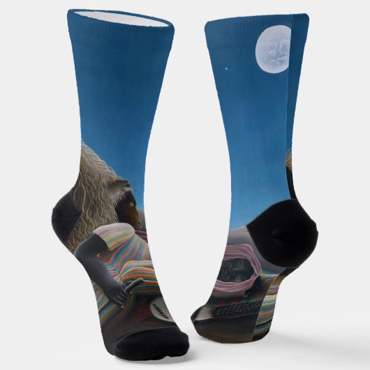 Henri Rousseau - Die schlafende Sinti und Roma Socken (Gewinkelt)