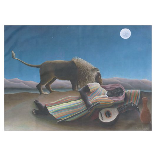 Henri Rousseau - Die schlafende Sinti und Roma Tischdecke (Vorderseite (Horizontal))