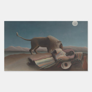 Henri Rousseau - Die schlafende Zigeunerin Rechteckiger Aufkleber