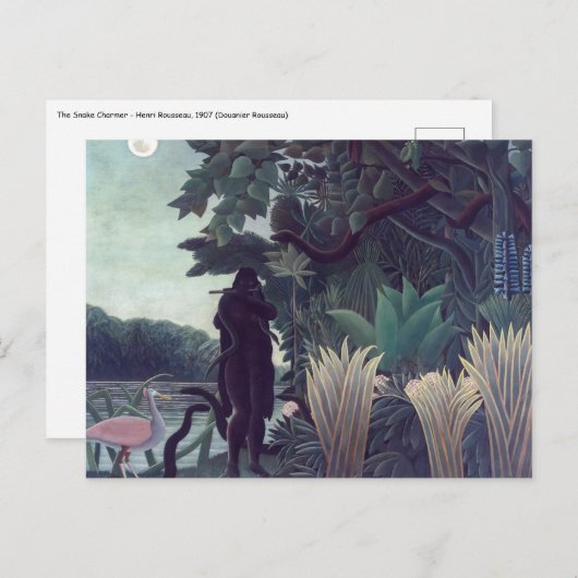 Henri Rousseau - Die Schlange Charmer Postkarte (Vorne/Hinten)