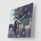 Henri Rousseau - Die Schlange Charmer Quadratische Wanduhr (Winkel)