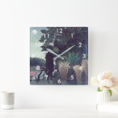 Henri Rousseau - Die Schlange Charmer Quadratische Wanduhr (Zuhause)