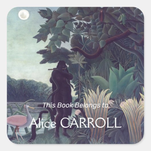 Henri Rousseau - Die Schlange Charmer Quadratischer Aufkleber (Vorderseite)