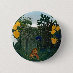 Henri Rousseau Die Vergangenheit des Löwenbotanisc Button