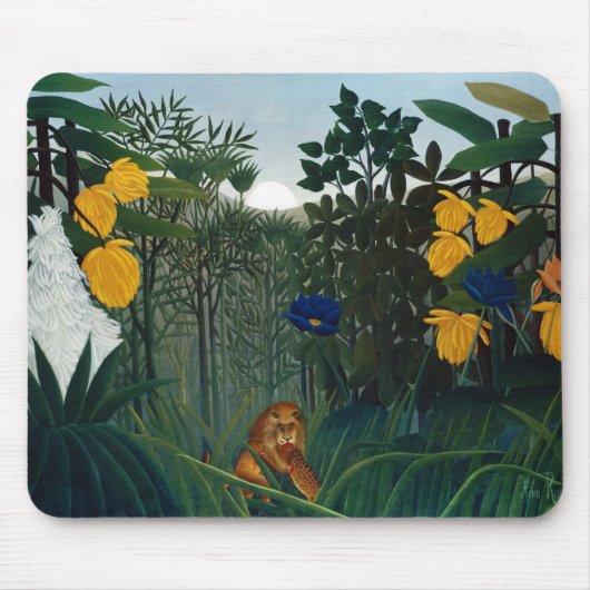 Henri Rousseau Die Vergangenheit des Löwenbotanisc Mousepad (Vorne)