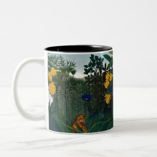 Henri Rousseau Die Vergangenheit des Löwenbotanisc Zweifarbige Tasse
