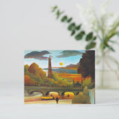 Henri Rousseau Eiffel Tower at Sunset Postcard Postkarte (Stehend Vorderseite)
