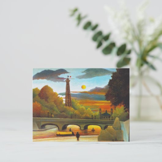 Henri Rousseau Eiffel Tower at Sunset Postcard Postkarte (Stehend Vorderseite)