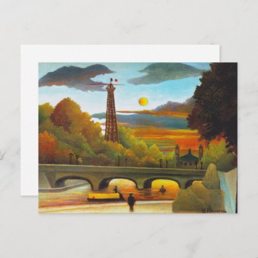 Henri Rousseau Eiffel Tower at Sunset Postcard Postkarte (Vorne/Hinten)