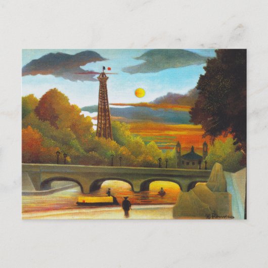 Henri Rousseau Eiffel Tower at Sunset Postcard Postkarte (Vorderseite)