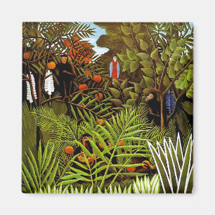 Henri Rousseau - Exotische Landschaft Dschungel Ku Magnet