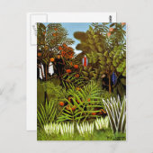 Henri Rousseau - Exotische Landschaft Dschungel Ku Postkarte (Vorne/Hinten)