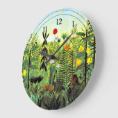 Henri Rousseau - Exotische Landschaft mit Löwe Große Wanduhr (Winkel)