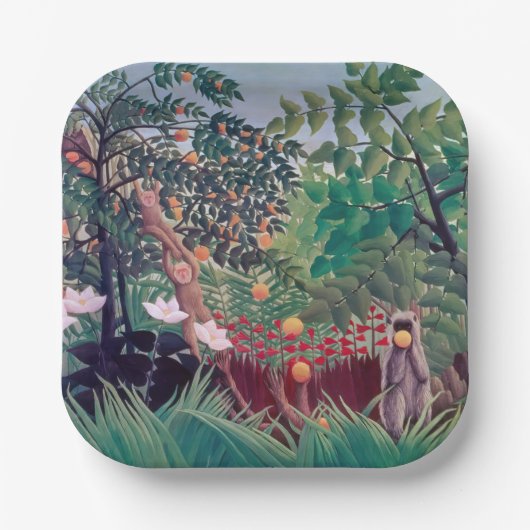 Henri Rousseau - Exotische Landschaft Pappteller (Vorderseite)