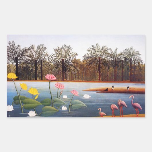 Henri Rousseau Flamingoes Stickers (Vorderseite)
