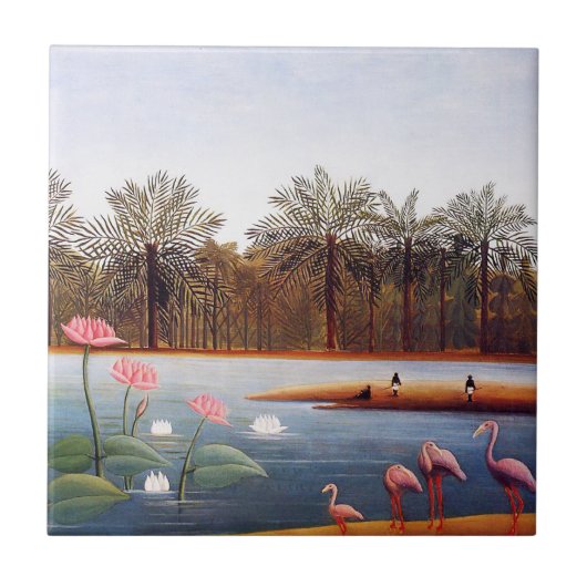 Henri Rousseau Flamingoes Tile Fliese (Vorderseite)