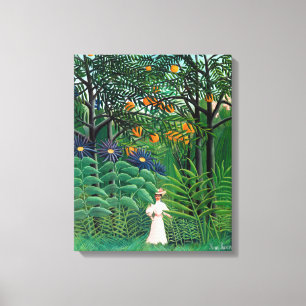 Henri Rousseau - Frau, die in einem exotischen Wal Leinwanddruck
