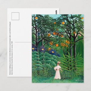 Henri Rousseau - Frau, die in einem exotischen Wal Postkarte