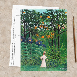 Henri Rousseau - Frau, die in einem exotischen Wal Postkarte