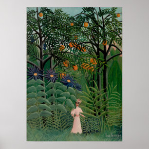 Henri Rousseau - Frau im Wald Poster