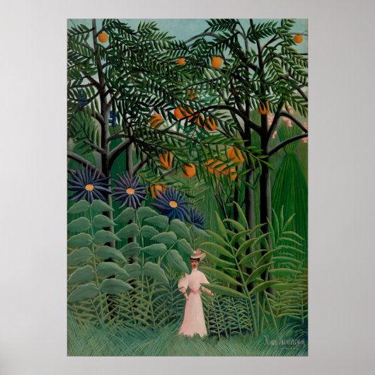 Henri Rousseau - Frau im Wald Poster (Vorne)