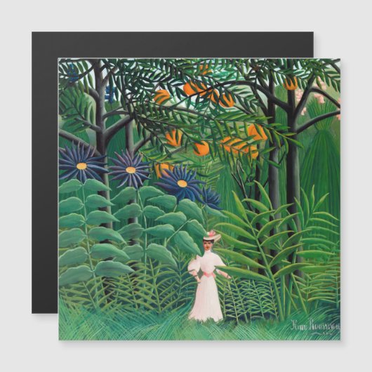 Henri Rousseau - Frau in Forest Magnetkarte (Vorne/Hinten)