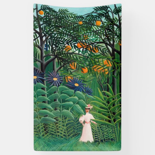 Henri Rousseau - Frauen wandern in einem exotische Banner (Vertikal)
