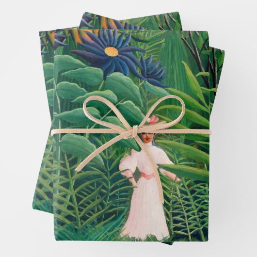 Henri Rousseau - Frauen wandern in einem exotische Geschenkpapier Set (Beispiel)