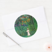 Henri Rousseau - Frauen wandern in einem exotische Runder Aufkleber (Umschlag)