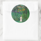 Henri Rousseau - Frauen wandern in einem exotische Runder Aufkleber (Tasche)