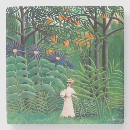 Henri Rousseau - Frauen wandern in einem exotische Steinuntersetzer (Vorderseite)