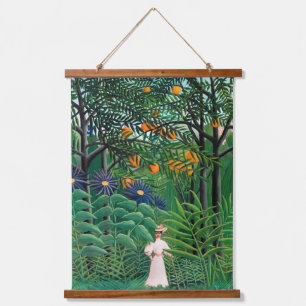 Henri Rousseau - Frauen wandern in einem exotische Wandteppich Mit Holzrahmen