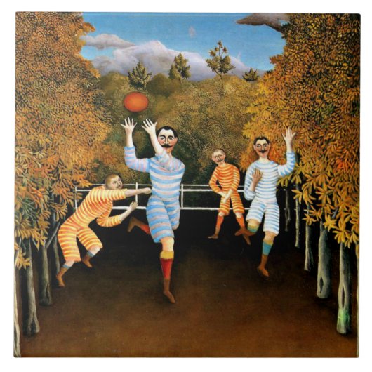 Henri Rousseau - Fußballspieler Fliese (Vorderseite)