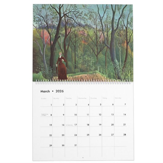 Henri Rousseau-Grafik Kalender (Mär 2026)