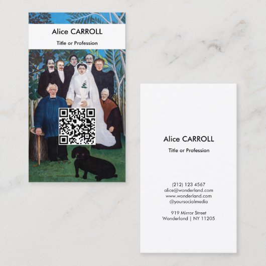 Henri Rousseau - Hochzeitsparty - QR-Code Visitenkarte (Vorne/Hinten)