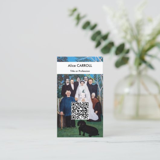 Henri Rousseau - Hochzeitsparty - QR-Code Visitenkarte (Stehend Vorderseite)