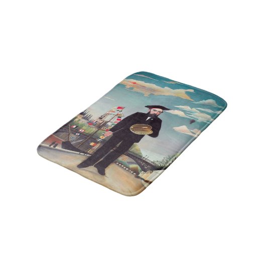 Henri Rousseau - Ich selbst Portrait Landschaft Badematte (Schrägansicht)