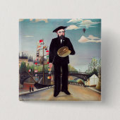 Henri Rousseau - Ich selbst Portrait Landschaft Button (Vorderseite)