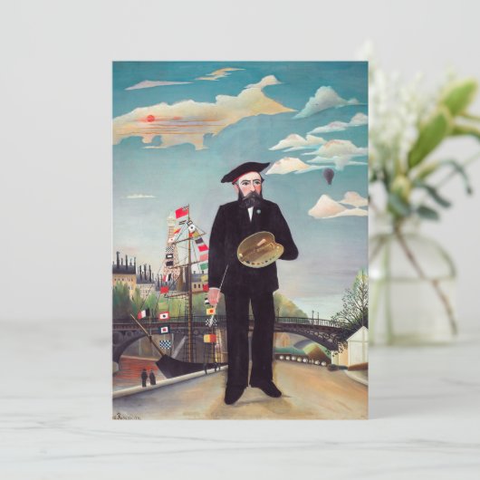 Henri Rousseau - Ich selbst Portrait Landschaft Dankeskarte (Stehend Vorderseite)