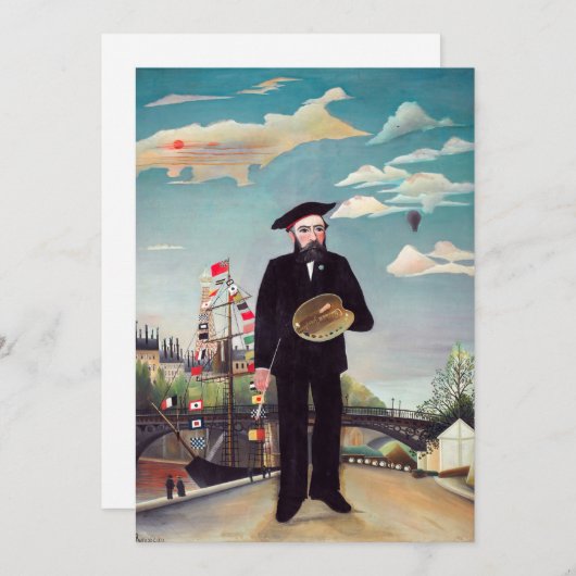 Henri Rousseau - Ich selbst Portrait Landschaft Einladung (Vorne/Hinten)