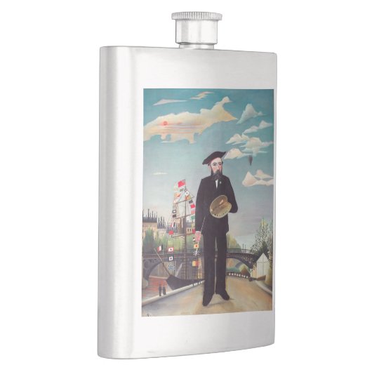 Henri Rousseau - Ich selbst Portrait Landschaft Flachmann (Rechts)