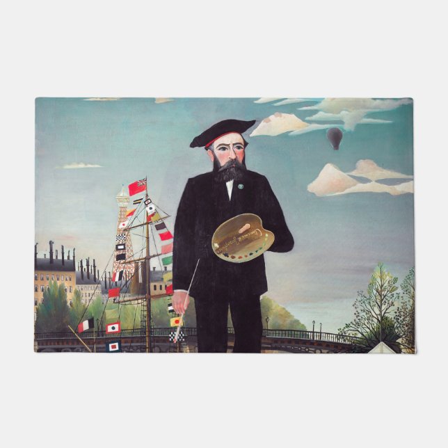 Henri Rousseau - Ich selbst Portrait Landschaft Fußmatte (Vorderseite)