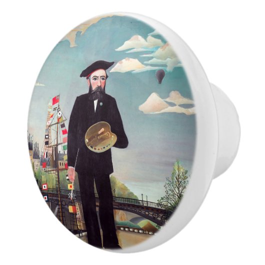 Henri Rousseau - Ich selbst Portrait Landschaft Keramikknauf (Rechts)