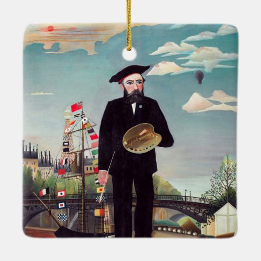 Henri Rousseau - Ich selbst Portrait Landschaft Keramikornament (Rückseite)