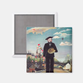 Henri Rousseau - Ich selbst Portrait Landschaft Magnet (Vorderseite/Rückseite)