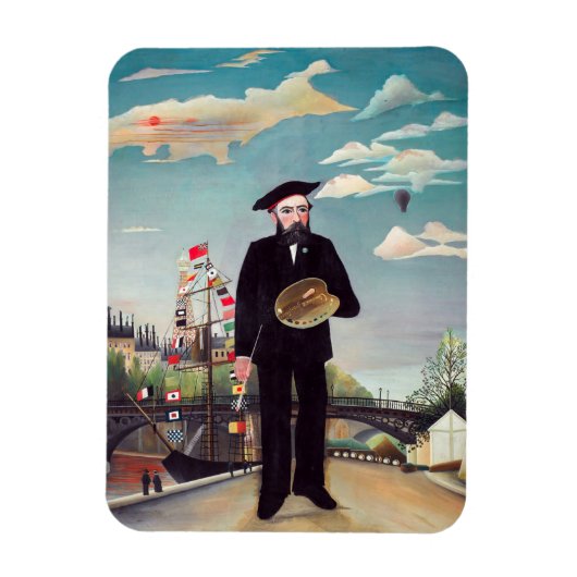Henri Rousseau - Ich selbst Portrait Landschaft Magnet (Vertikal)